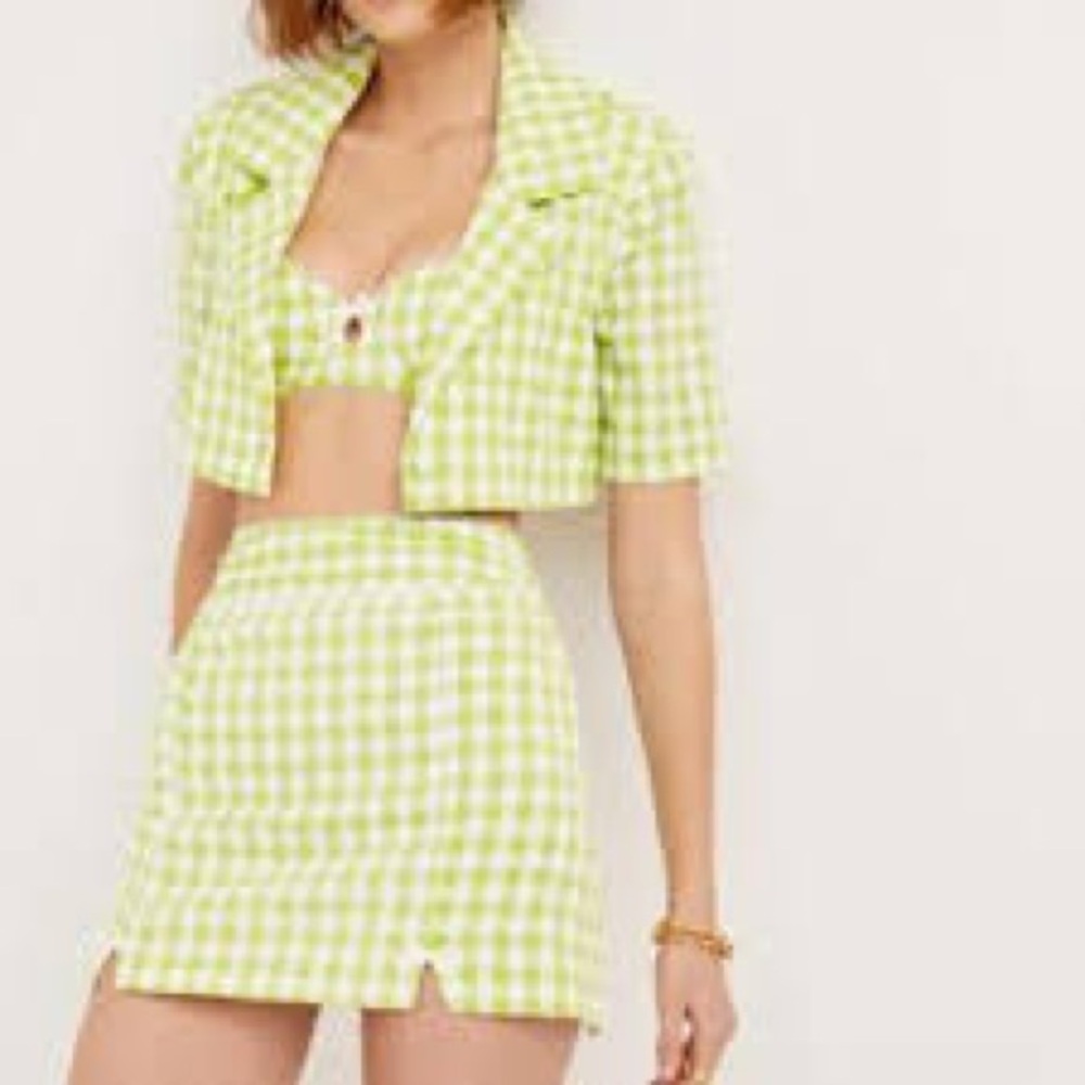 REVOLVE For‎ Love and Lemons Maureen Gingham Blazer XS AND small